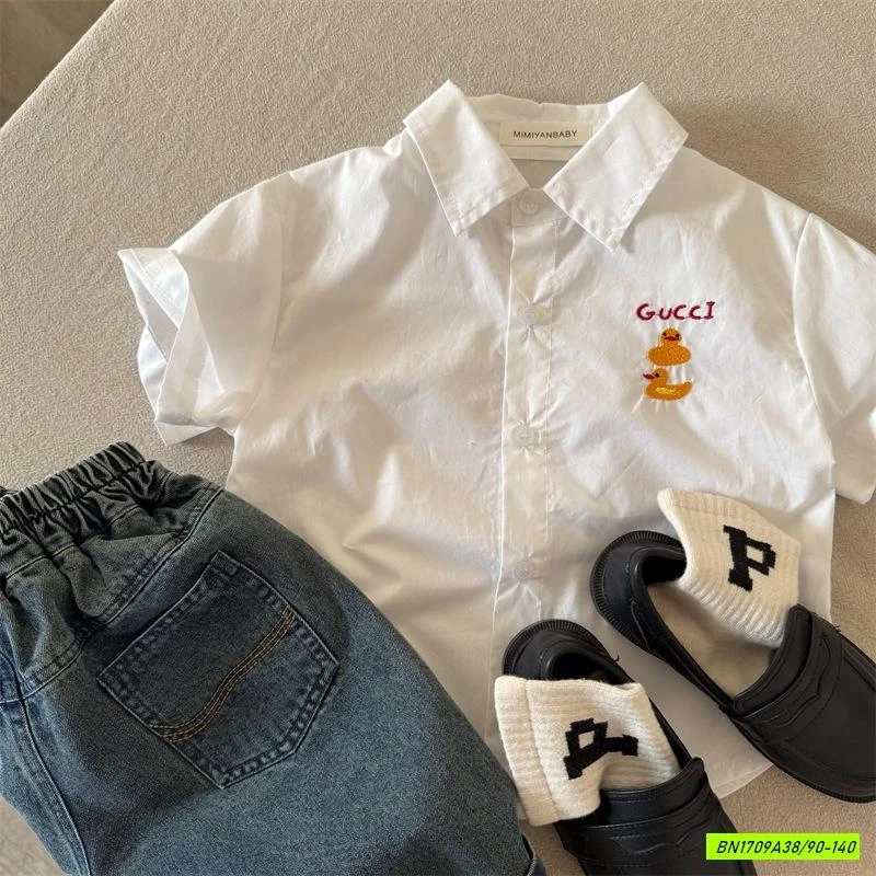 SƠ MI NGẮN TAY THÊU VỊT MMY