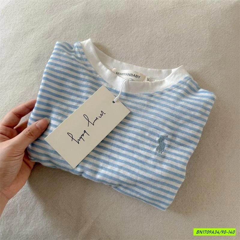 ÁO THUN GIẤY KẺ XANH MMY