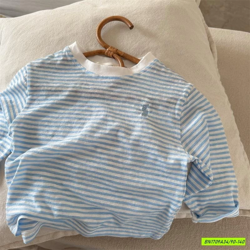 ÁO THUN GIẤY KẺ XANH MMY