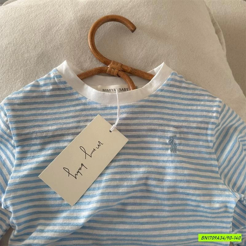 ÁO THUN GIẤY KẺ XANH MMY