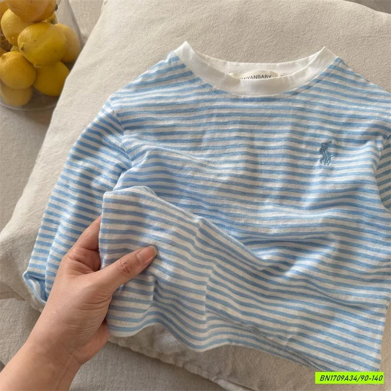 ÁO THUN GIẤY KẺ XANH MMY