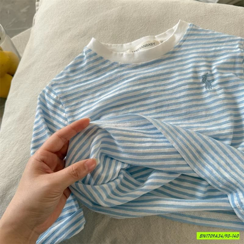 ÁO THUN GIẤY KẺ XANH MMY