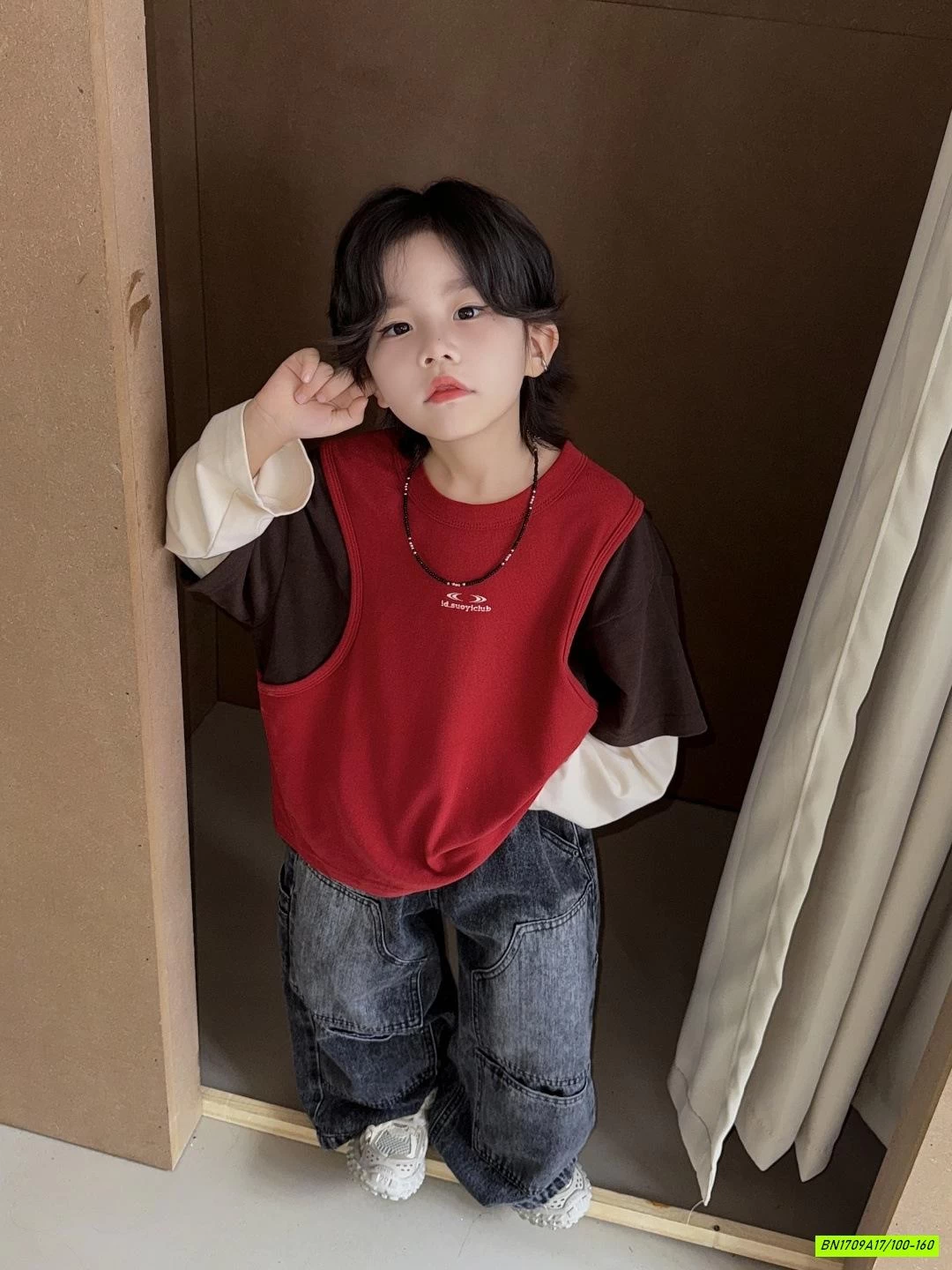 ÁO PHỐI MÀU MIX JEANS CÁ TÍNH