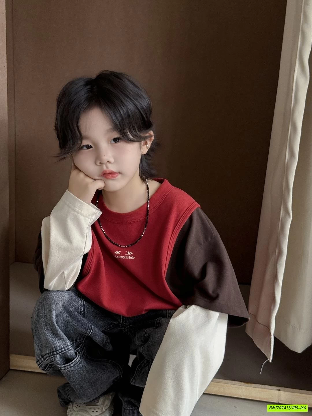 ÁO PHỐI MÀU MIX JEANS CÁ TÍNH