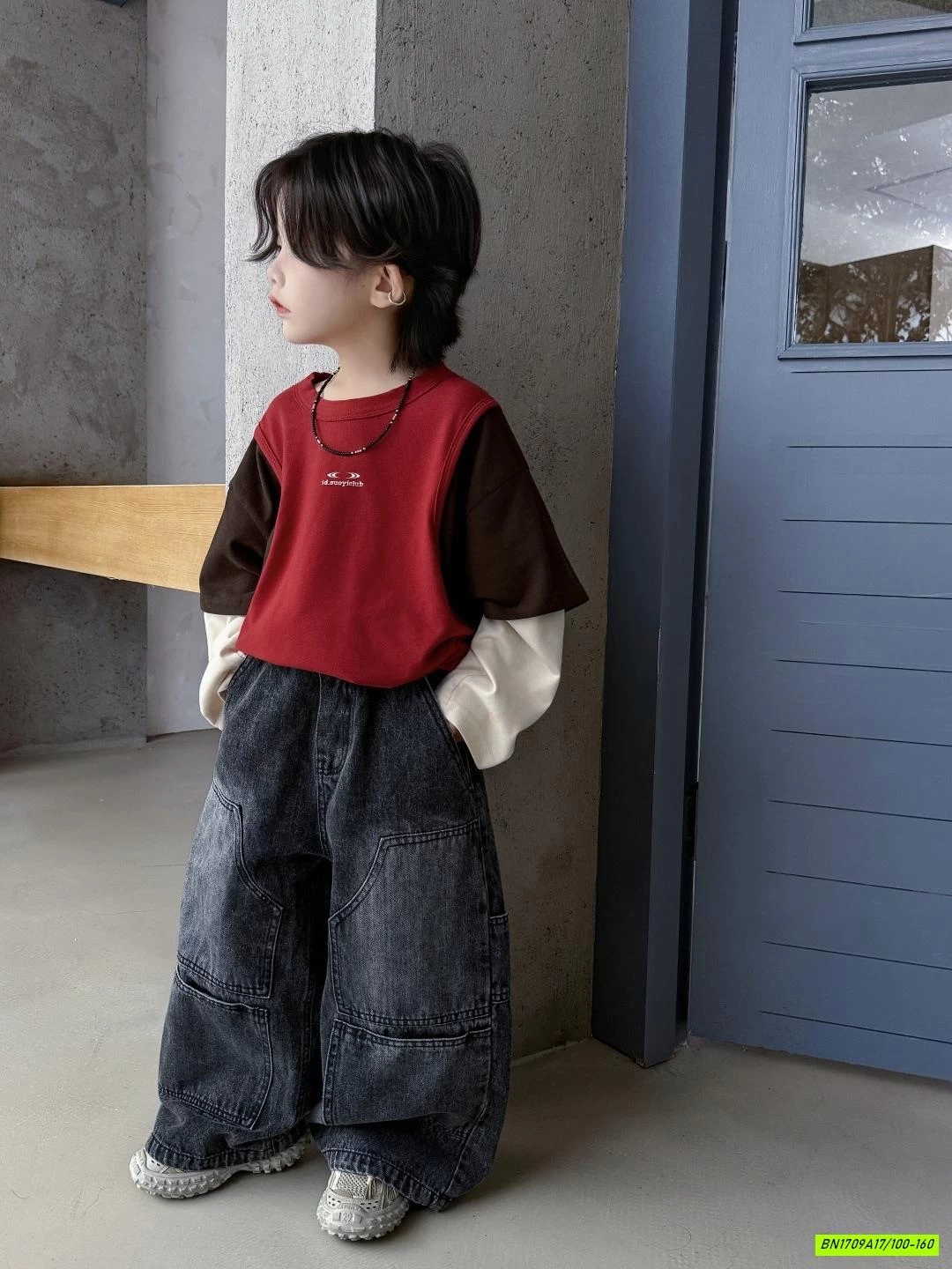 ÁO PHỐI MÀU MIX JEANS CÁ TÍNH