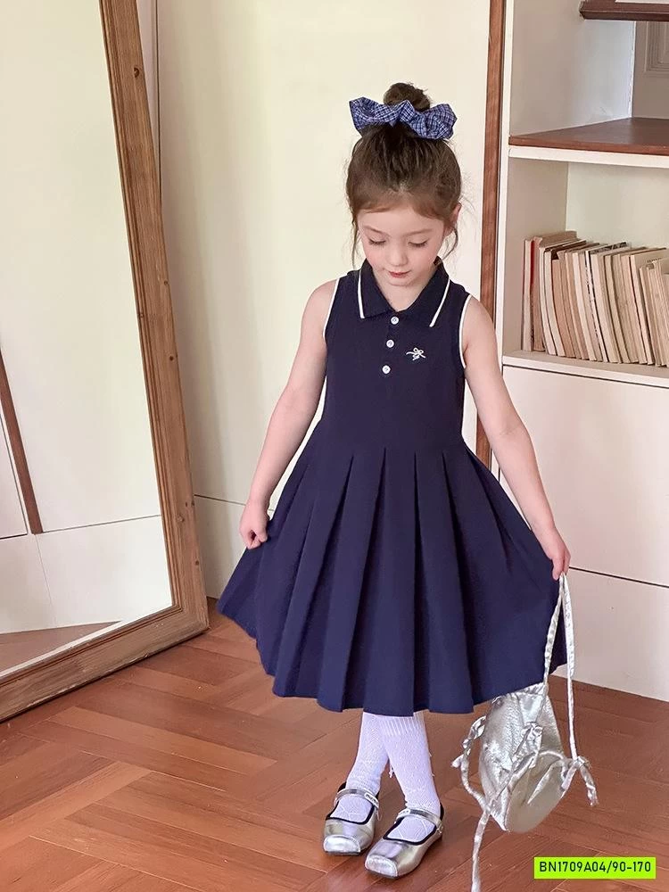 ĐẦM SÁT NÁCH CHÂN VÁY XẾP LY 25C161 AMBB