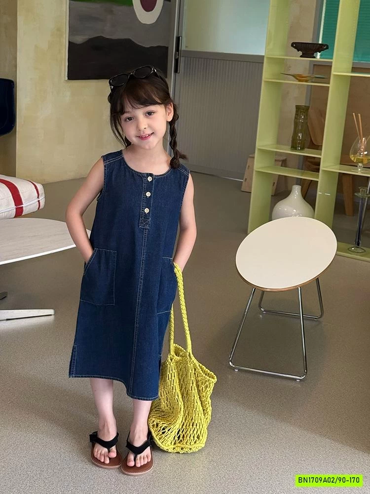 ĐẦM JEANS SUÔNG SÁT NÁCH 25C229 AMBB