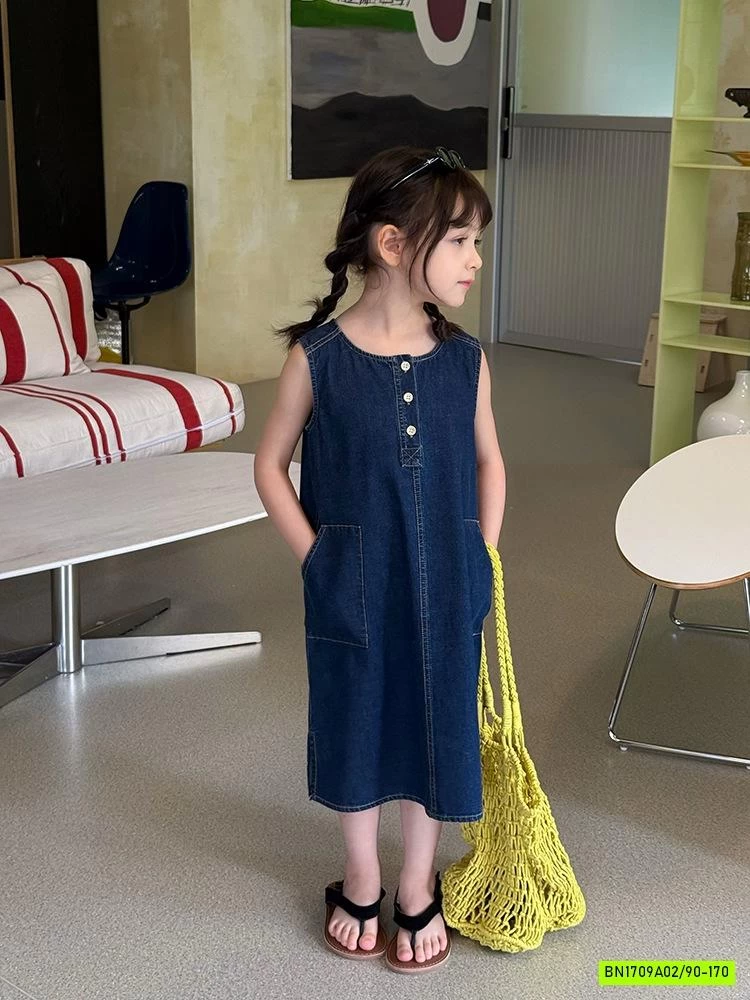 ĐẦM JEANS SUÔNG SÁT NÁCH 25C229 AMBB