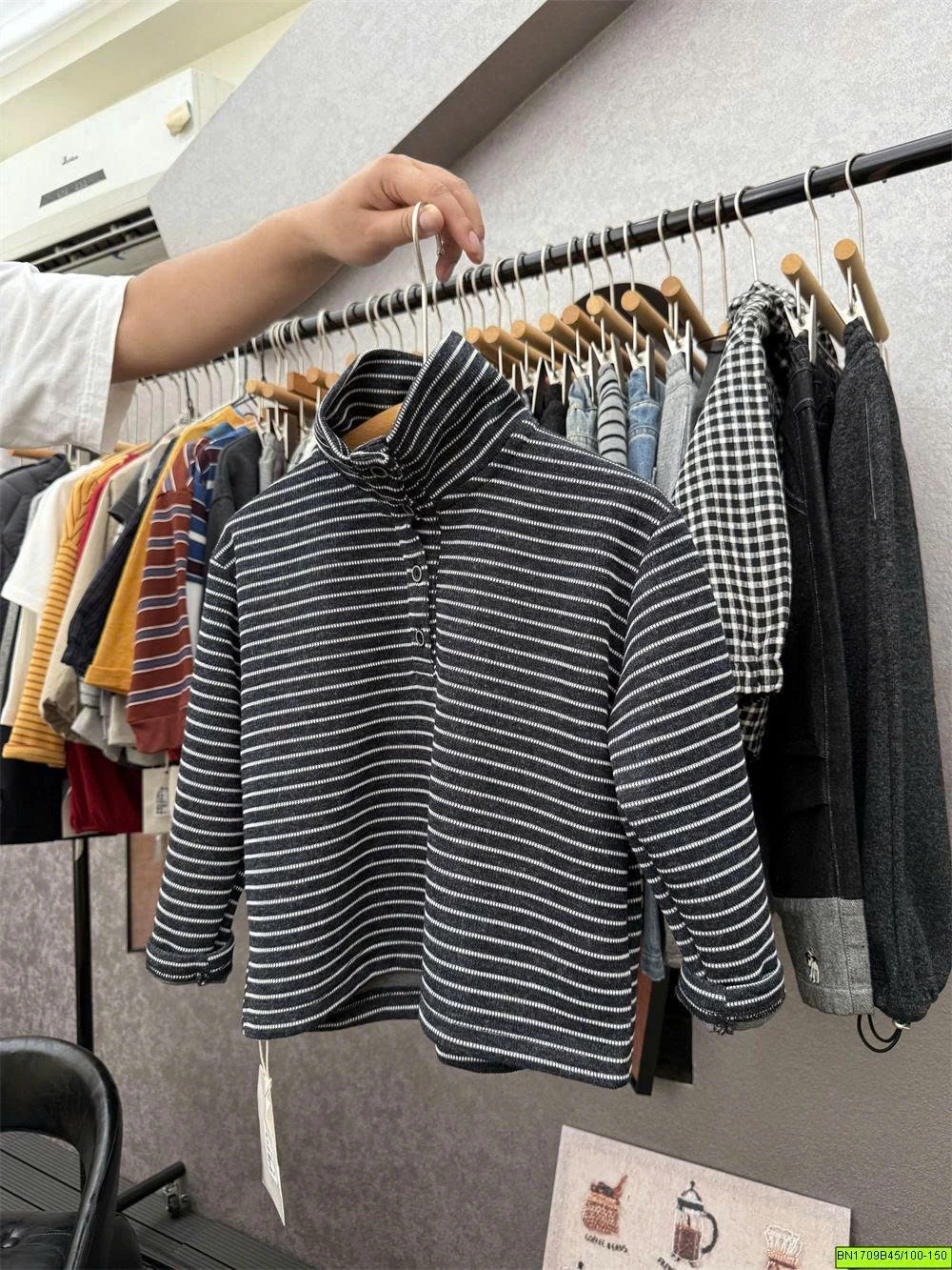 ÁO THUN KẺ NGANG CAO CỔ MÙA ĐÔNG