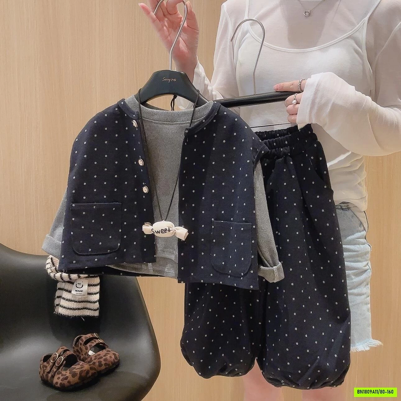 SÉT NỈ CHẤM BI 3 CHI TIẾT