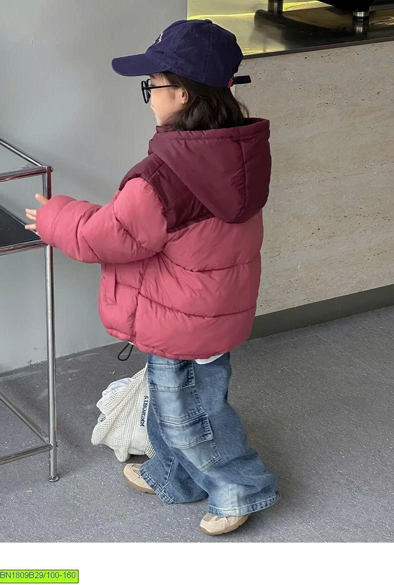 ÁO KHOÁC PHAO LIỀN MŨ PHỐI MÀU