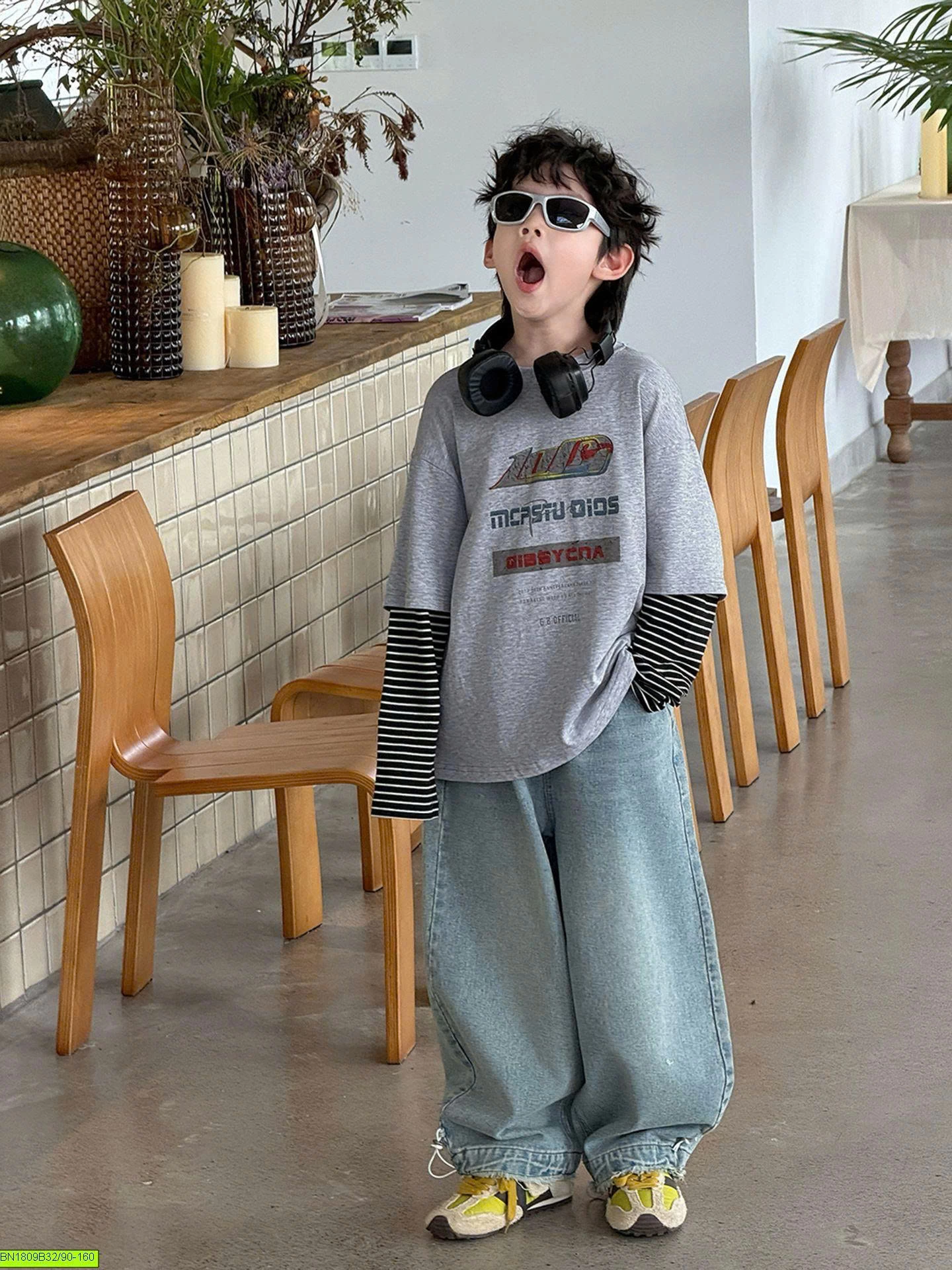 ÁO THUN XÁM TAY NỐI