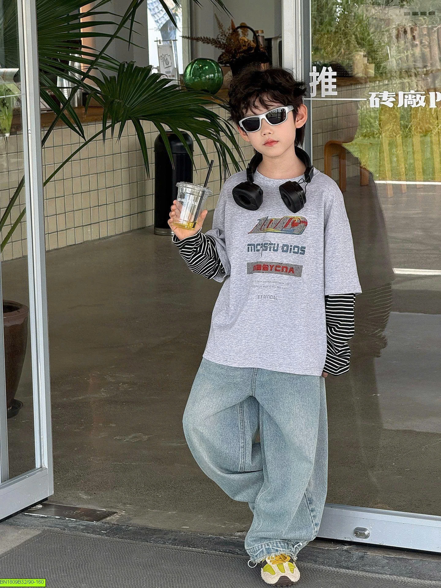 ÁO THUN XÁM TAY NỐI