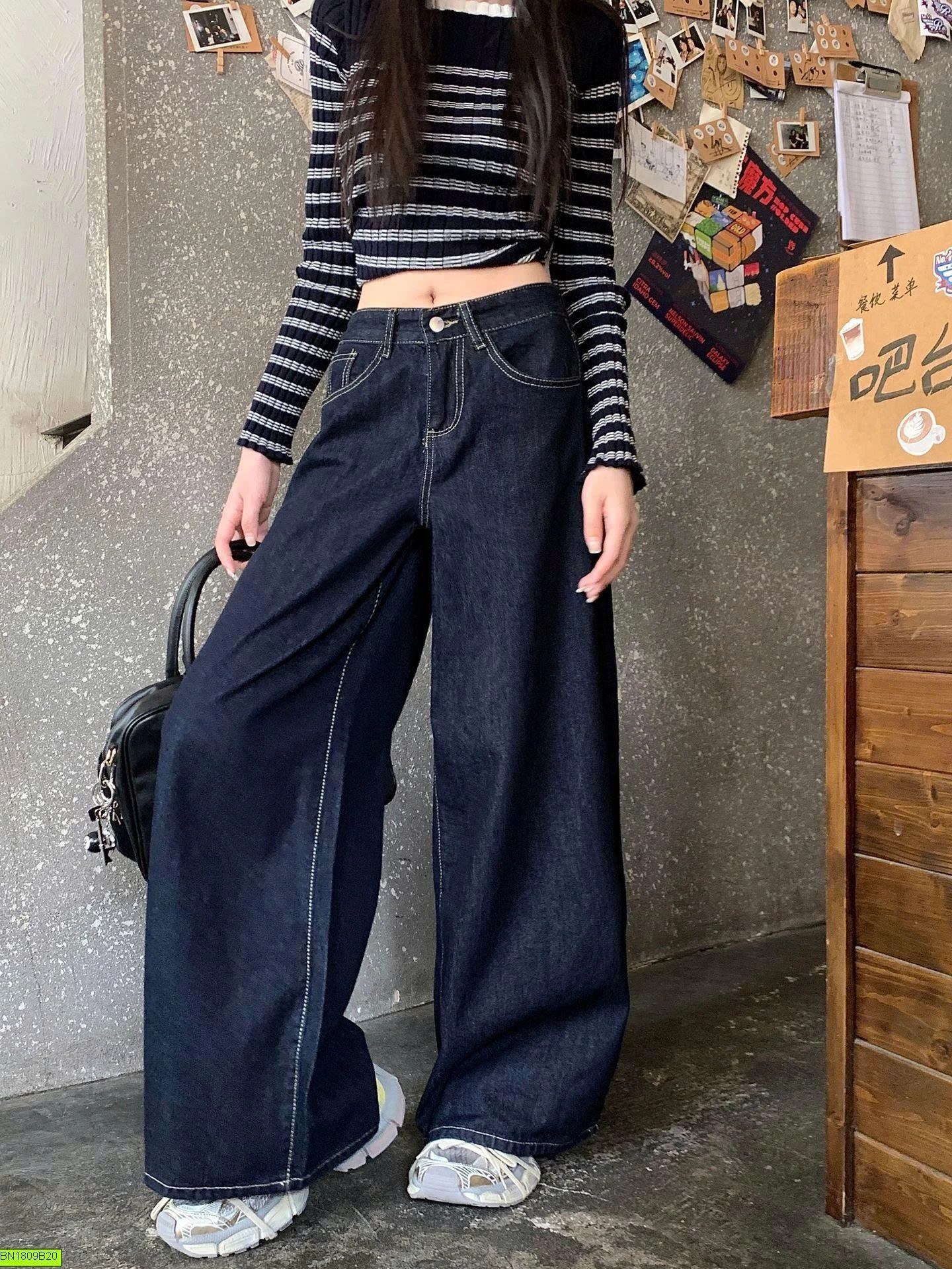 QUẦN DENIM ỐNG RỘNG
