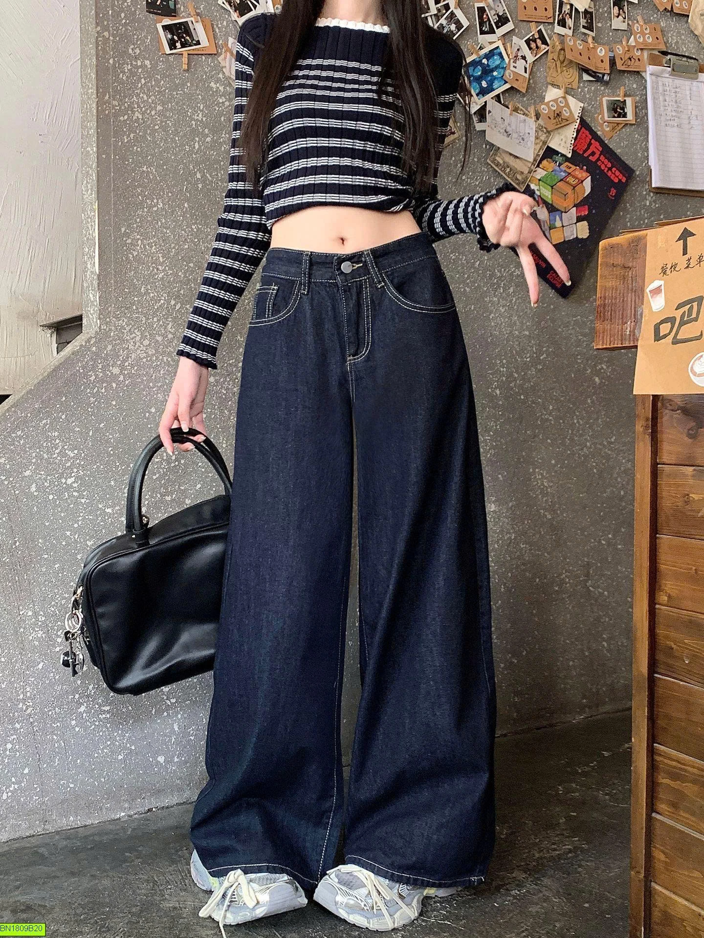 QUẦN DENIM ỐNG RỘNG