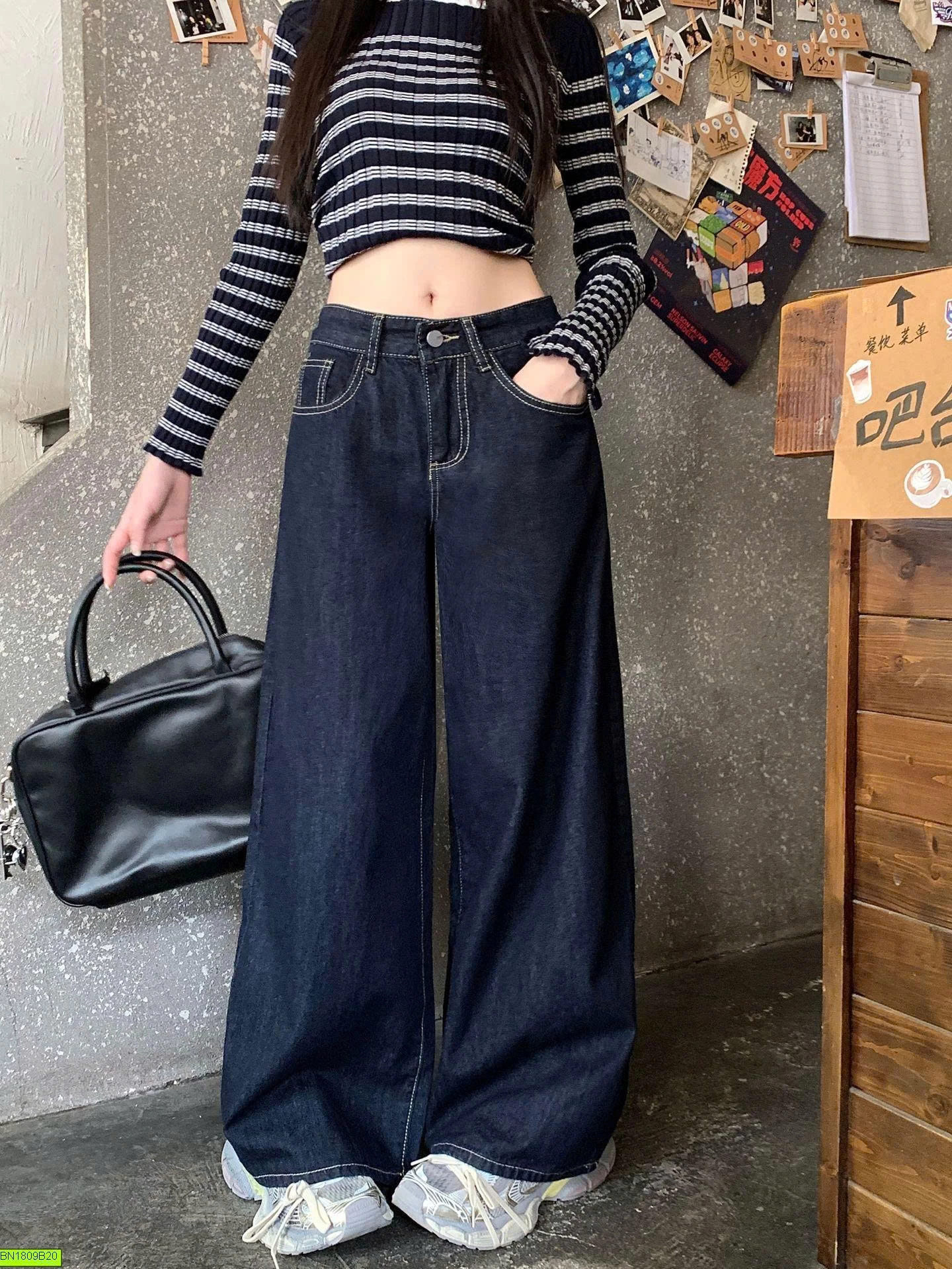QUẦN DENIM ỐNG RỘNG