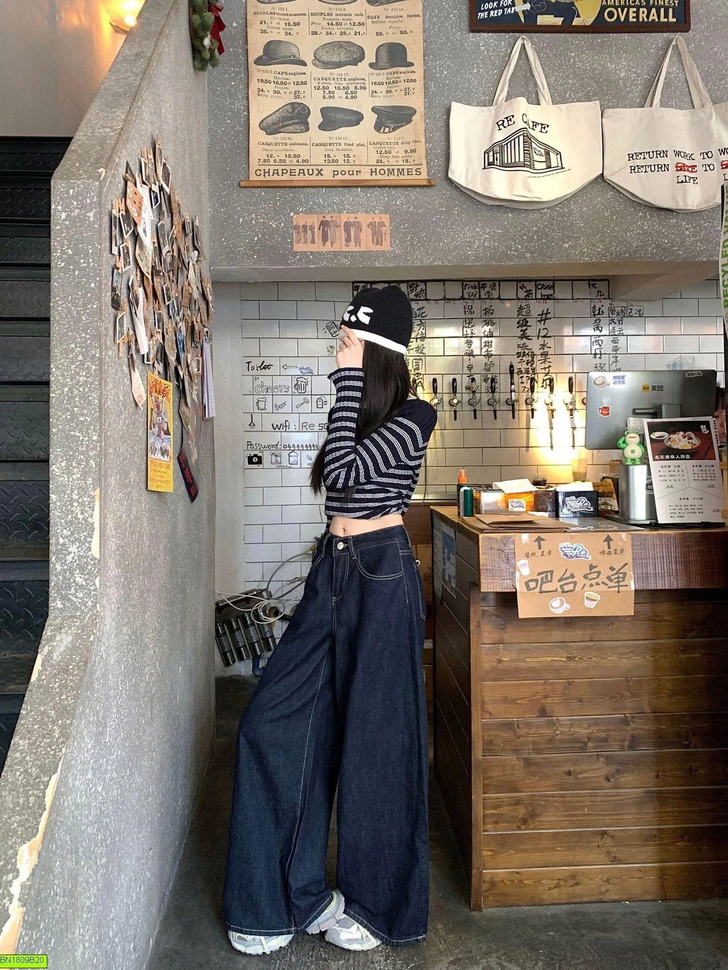 QUẦN DENIM ỐNG RỘNG
