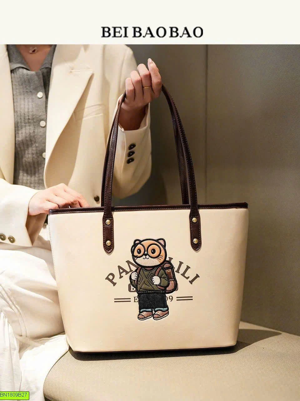 TÚI TOTE GẤU CARTOON BEIBAOBAO