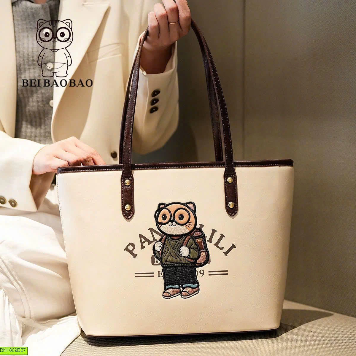 TÚI TOTE GẤU CARTOON BEIBAOBAO