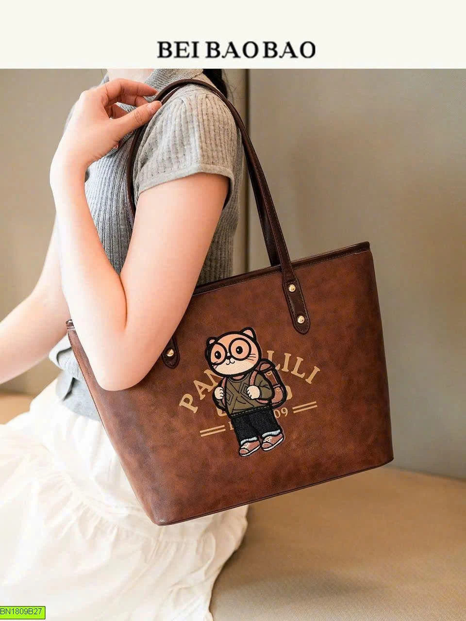 TÚI TOTE GẤU CARTOON BEIBAOBAO