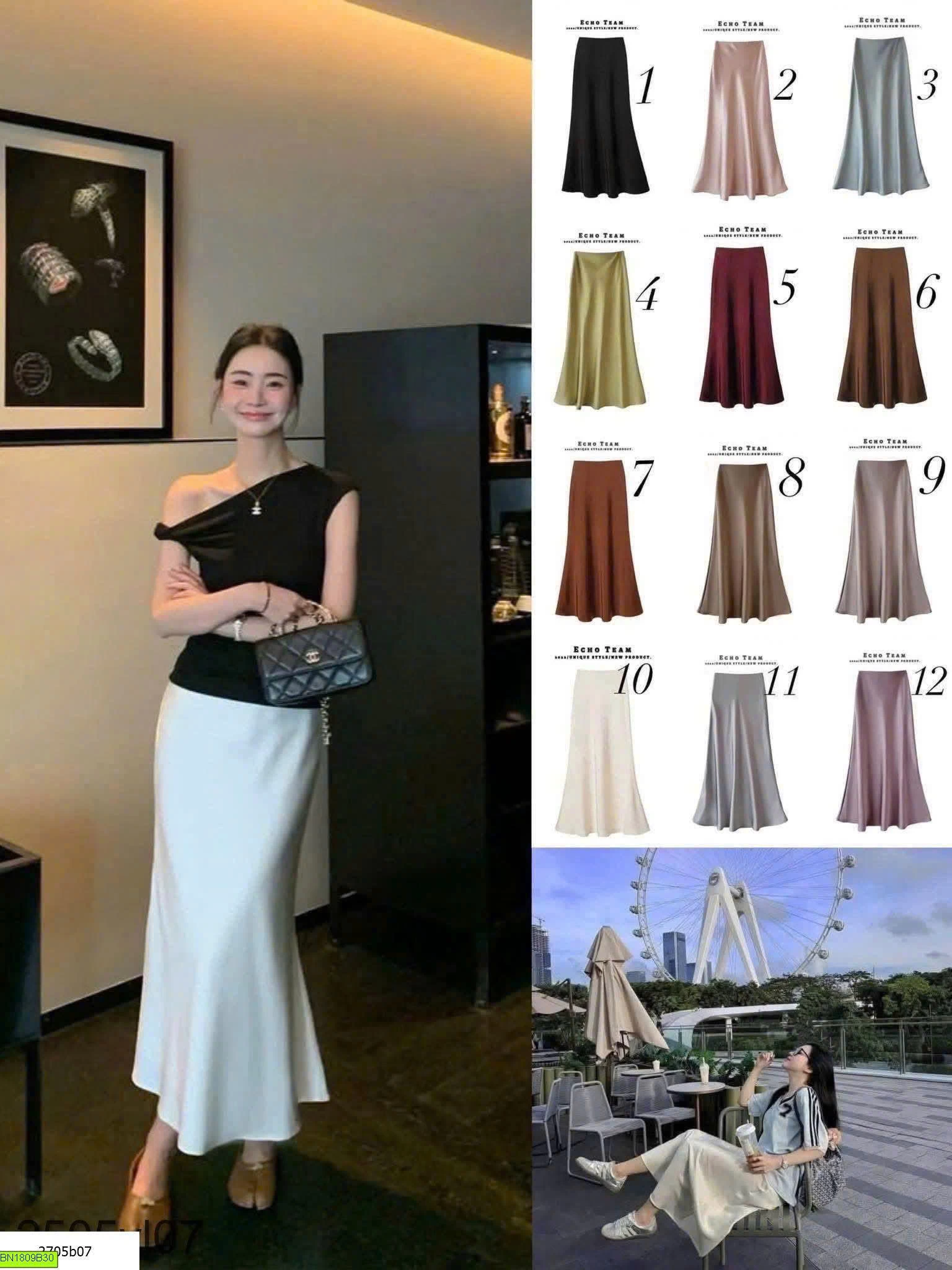 CHÂN VÁY LỤA DÁNG DÀI