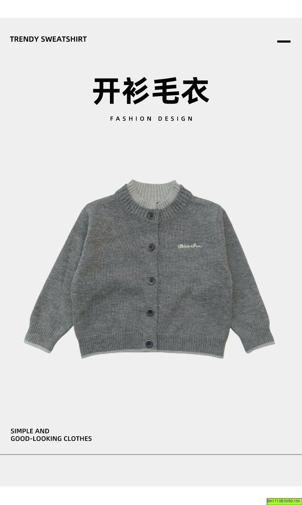 CARDIGAN CỔ TRÒNG THÊU CHỮ
