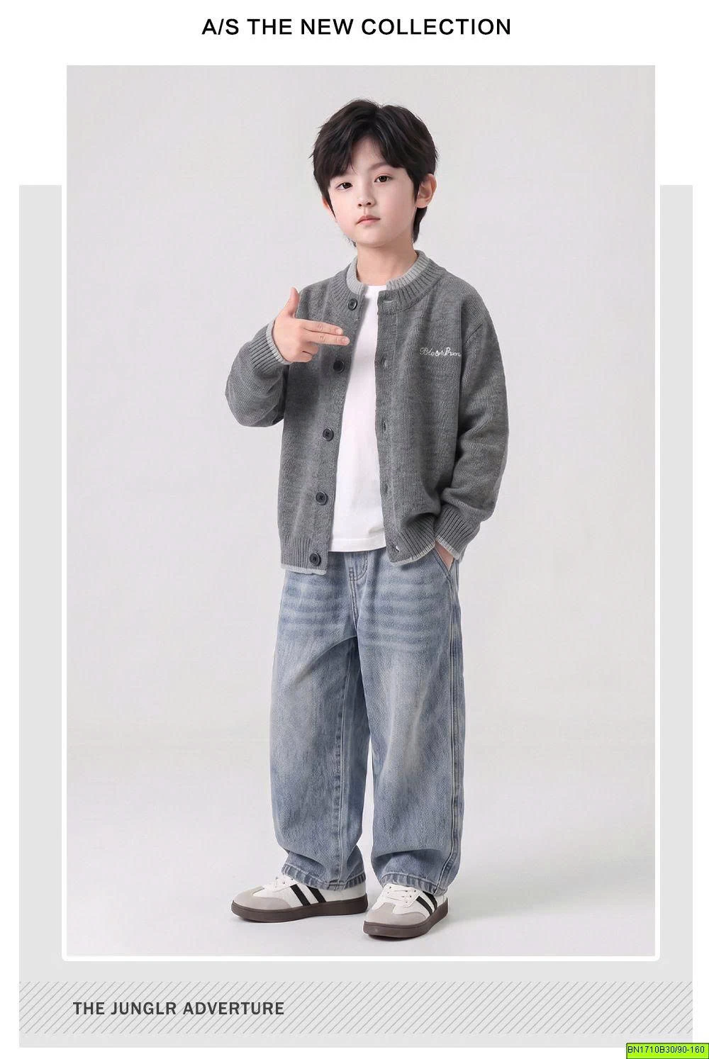 CARDIGAN CỔ TRÒNG THÊU CHỮ