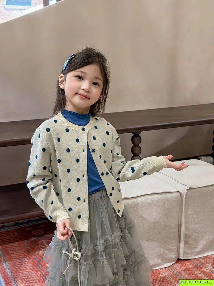 ÁO KHOÁC LEN CHẤM BI AMBB 26E271