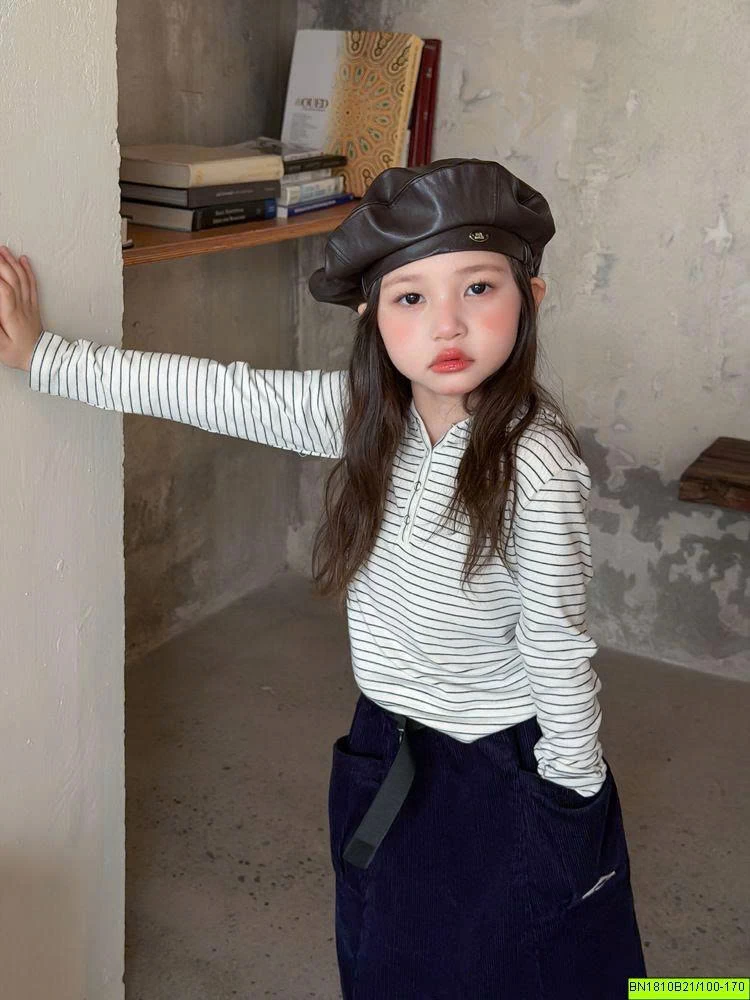 ÁO COTTON KẺ LIỀN MŨ AMBB 26E158