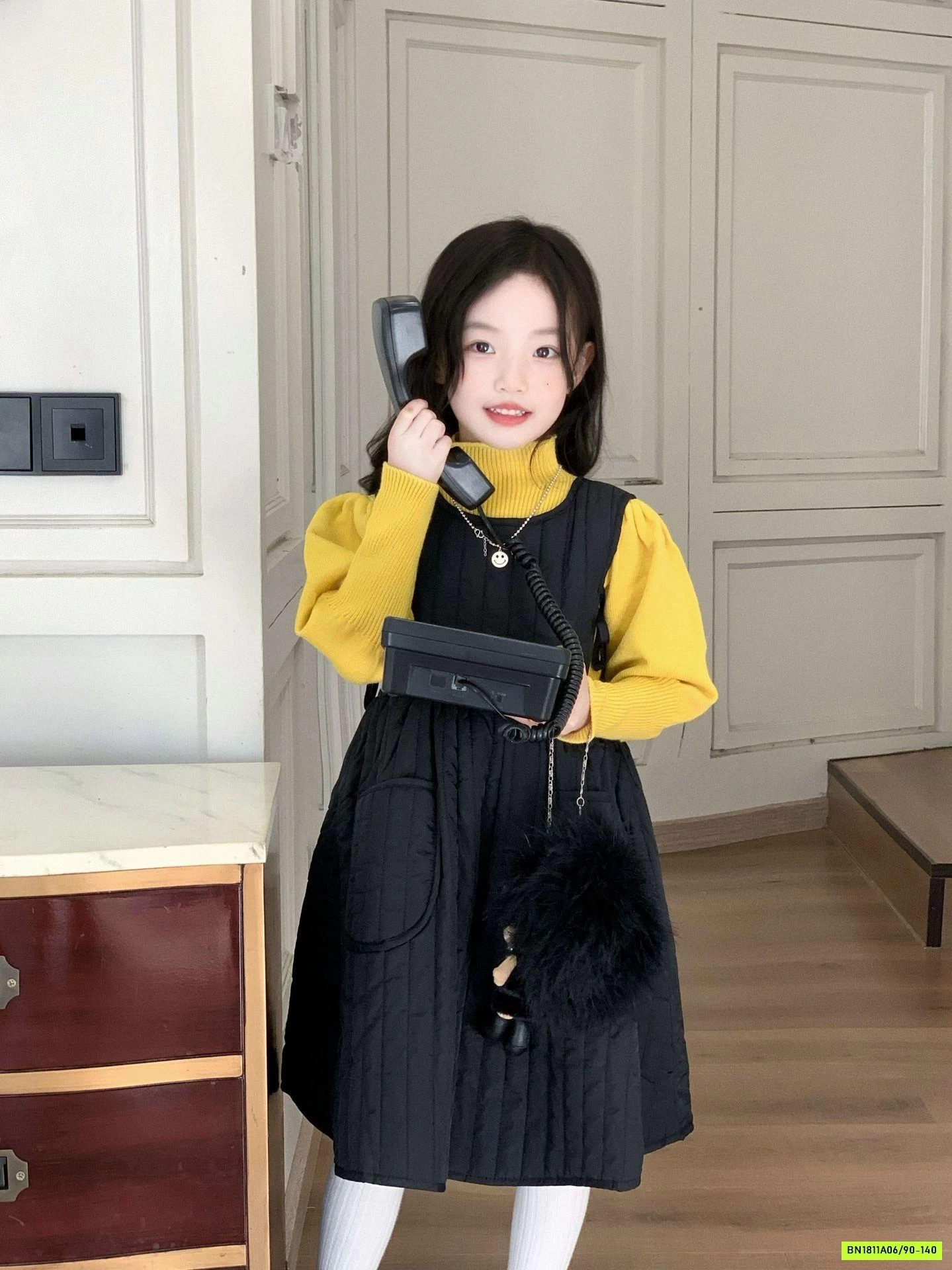 ÁO LEN VÀNG MIX ĐẦM PHAO