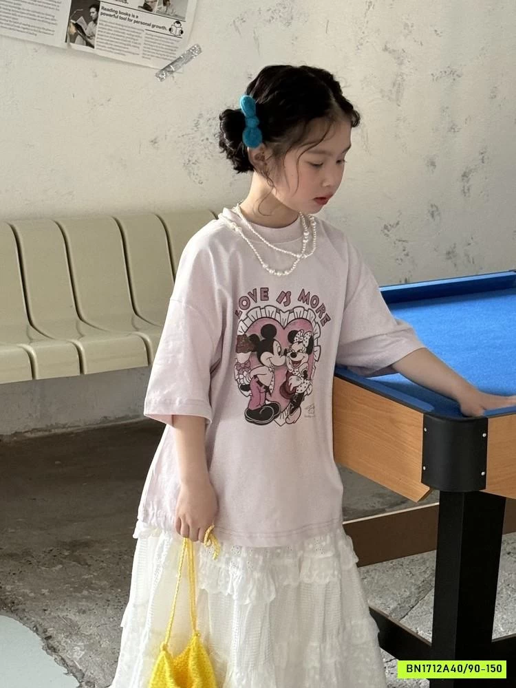 ÁO THUN HỒNG MICKEY KUMAI