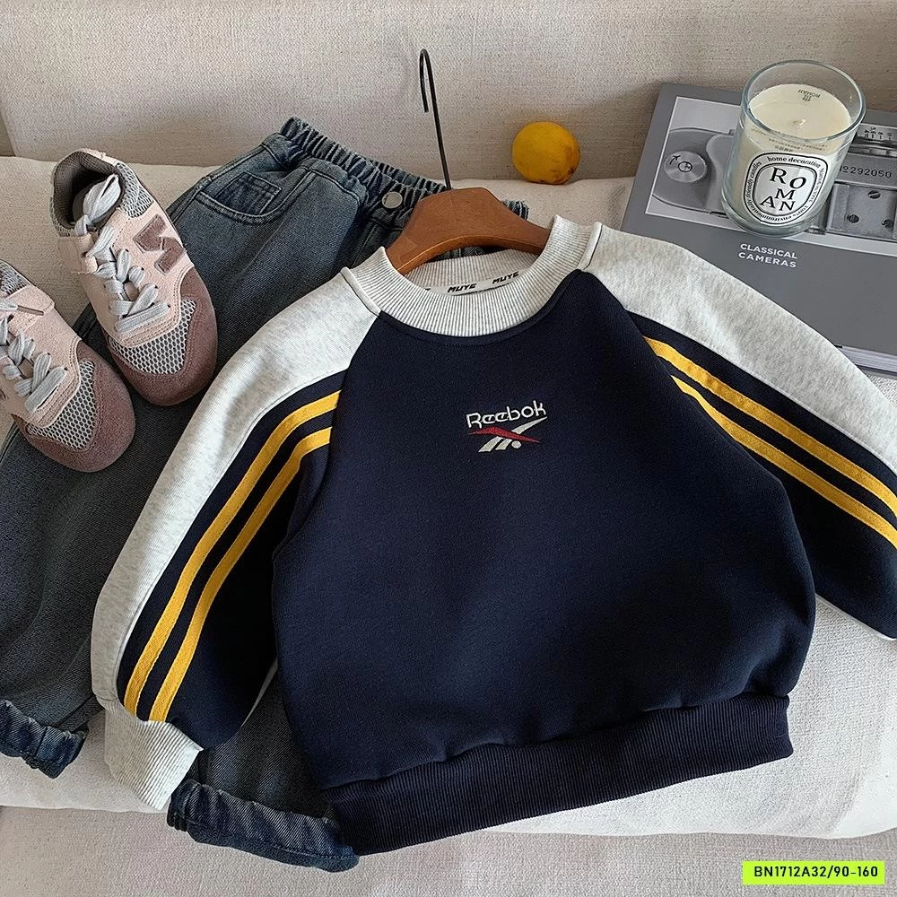 ÁO NỈ PHỐI MÀU TAY LÓT LÔNG CỪU MUYE