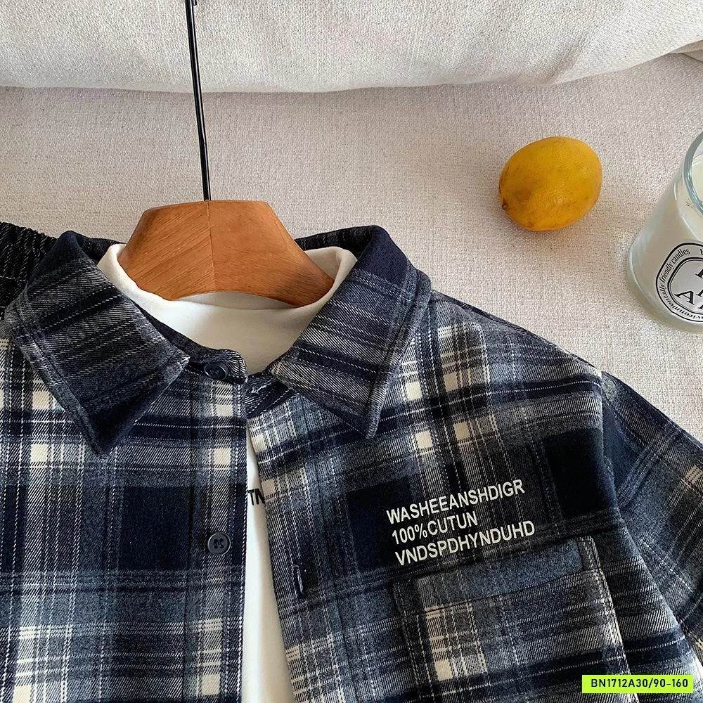 KHOÁC NỈ CARO LÓT LÔNG GIẢ SƠ MI MUYE