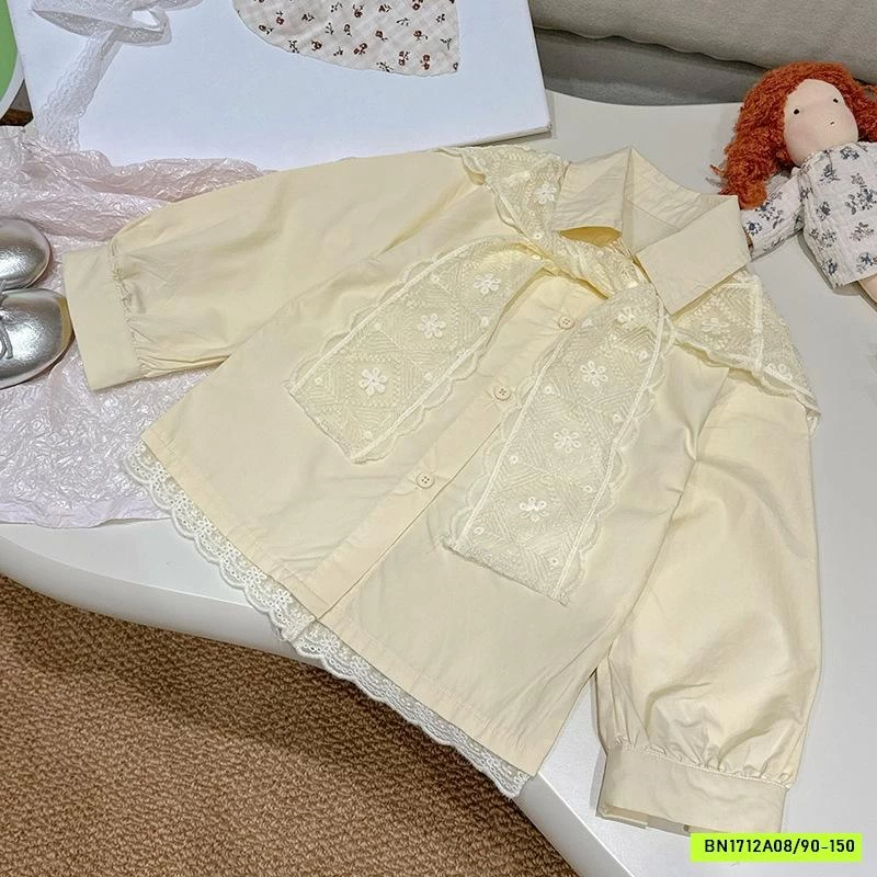 SƠ MI TRƠN MÀU KÈM CHOÀNG REN