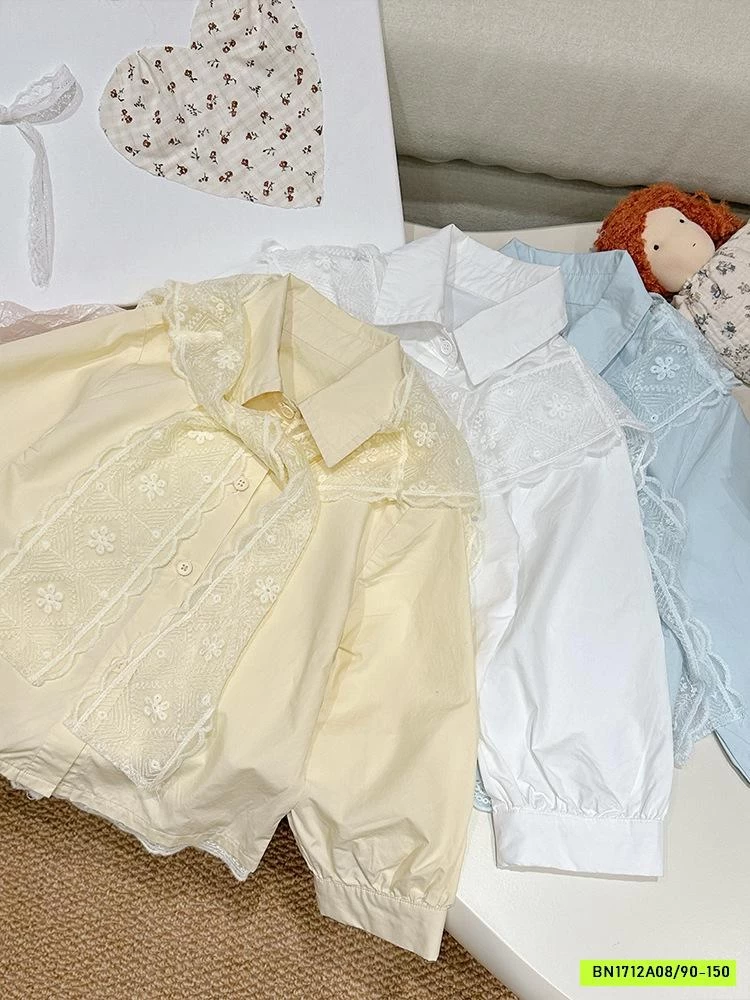 SƠ MI TRƠN MÀU KÈM CHOÀNG REN