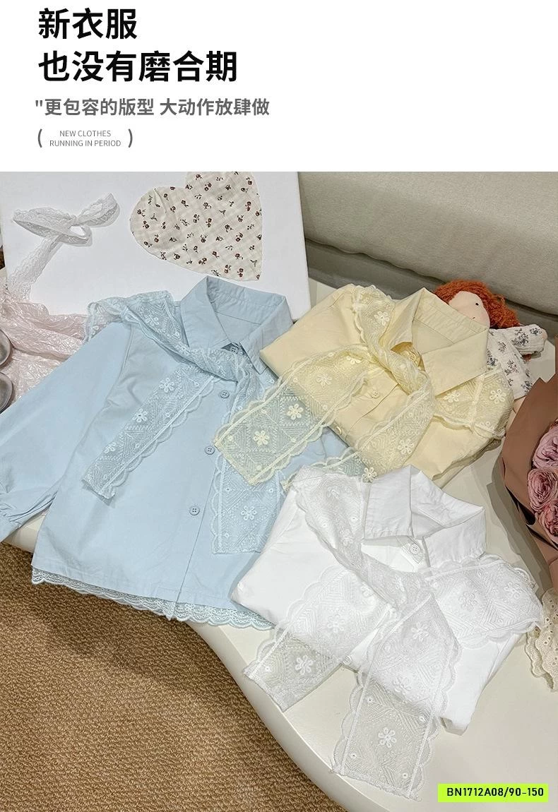 SƠ MI TRƠN MÀU KÈM CHOÀNG REN