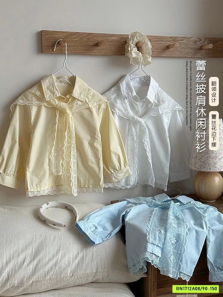 SƠ MI TRƠN MÀU KÈM CHOÀNG REN