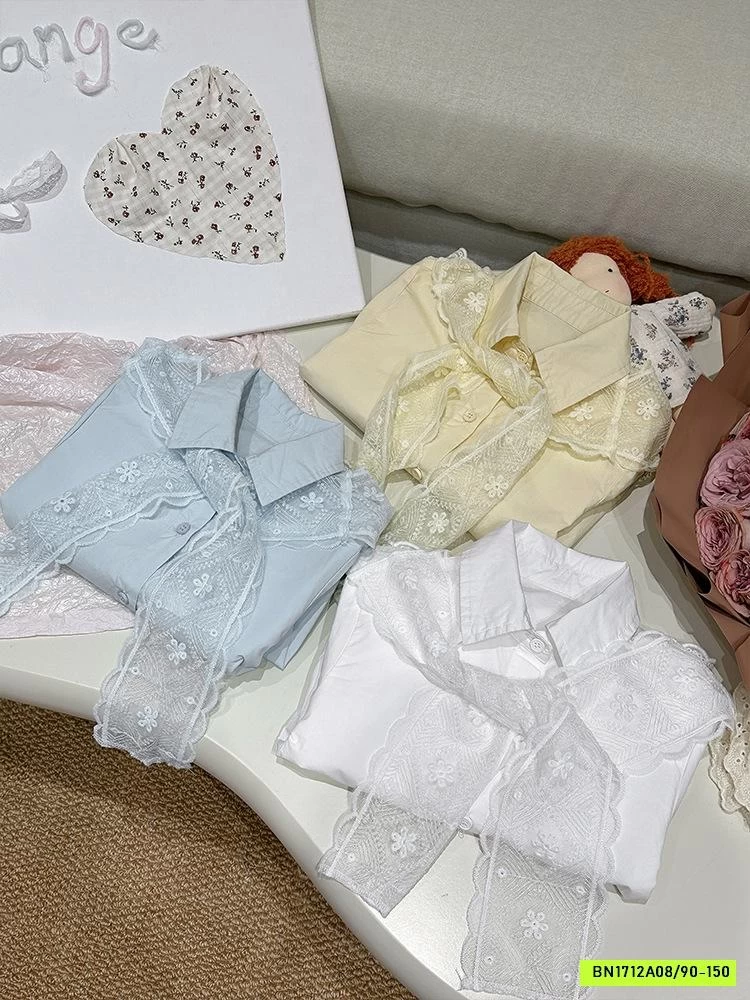 SƠ MI TRƠN MÀU KÈM CHOÀNG REN