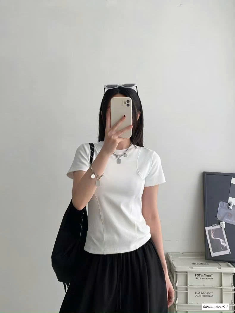 ÁO THUN CỔ TRÒN NẸP EO