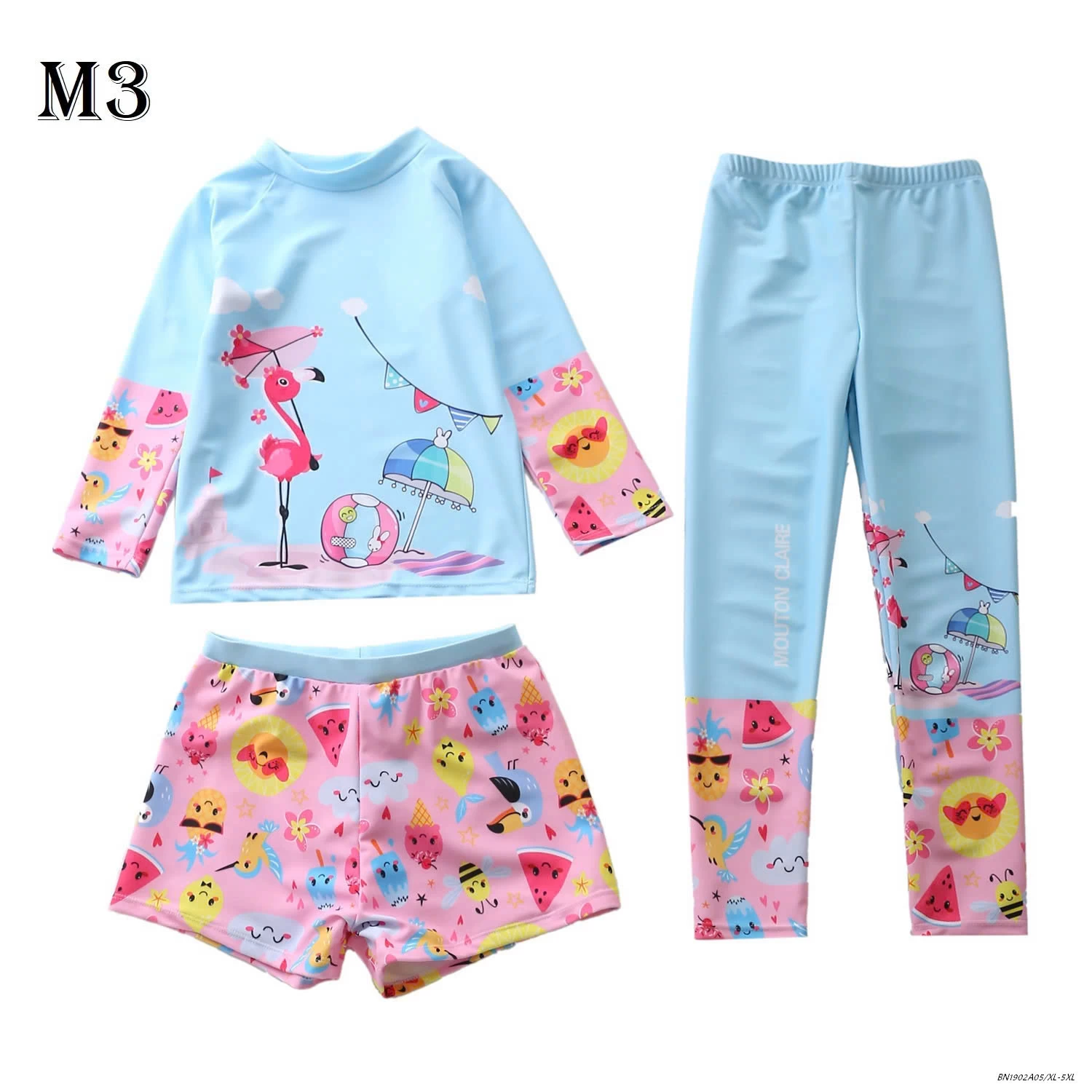 SET ĐỒ BƠI BÉ GÁI 3 CHI TIẾT