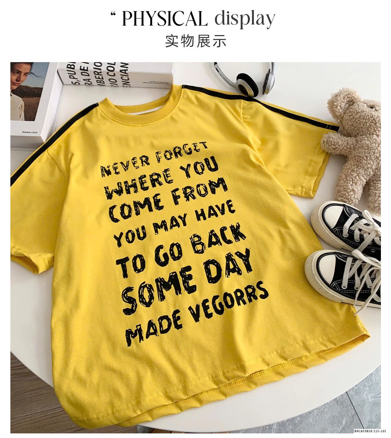 ÁO THUN VÀNG IN CHỮ CÁ TÍNH