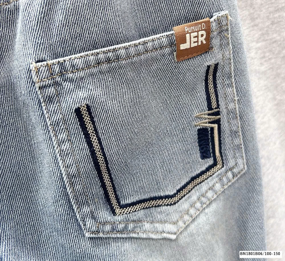 QUẦN JEAN DÀI THÊU TÚI BẠC MÀU