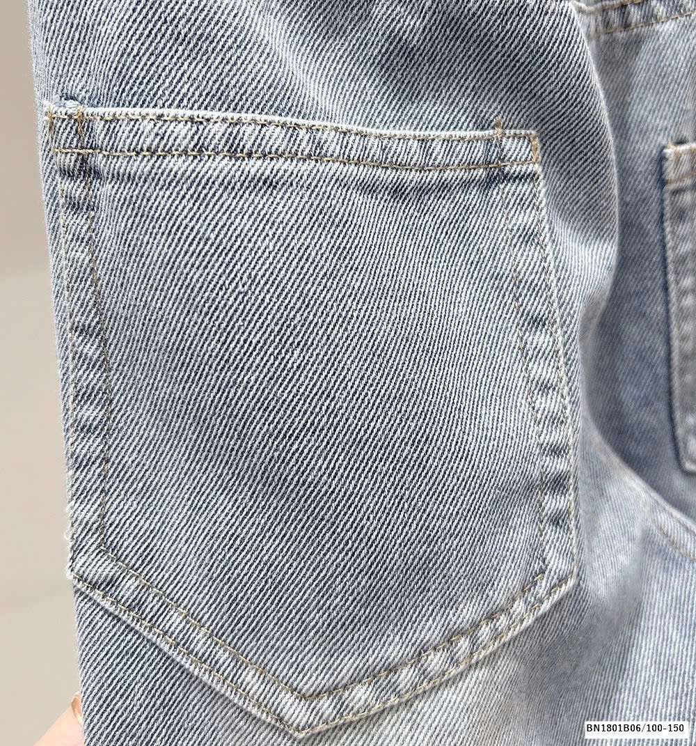 QUẦN JEAN DÀI THÊU TÚI BẠC MÀU