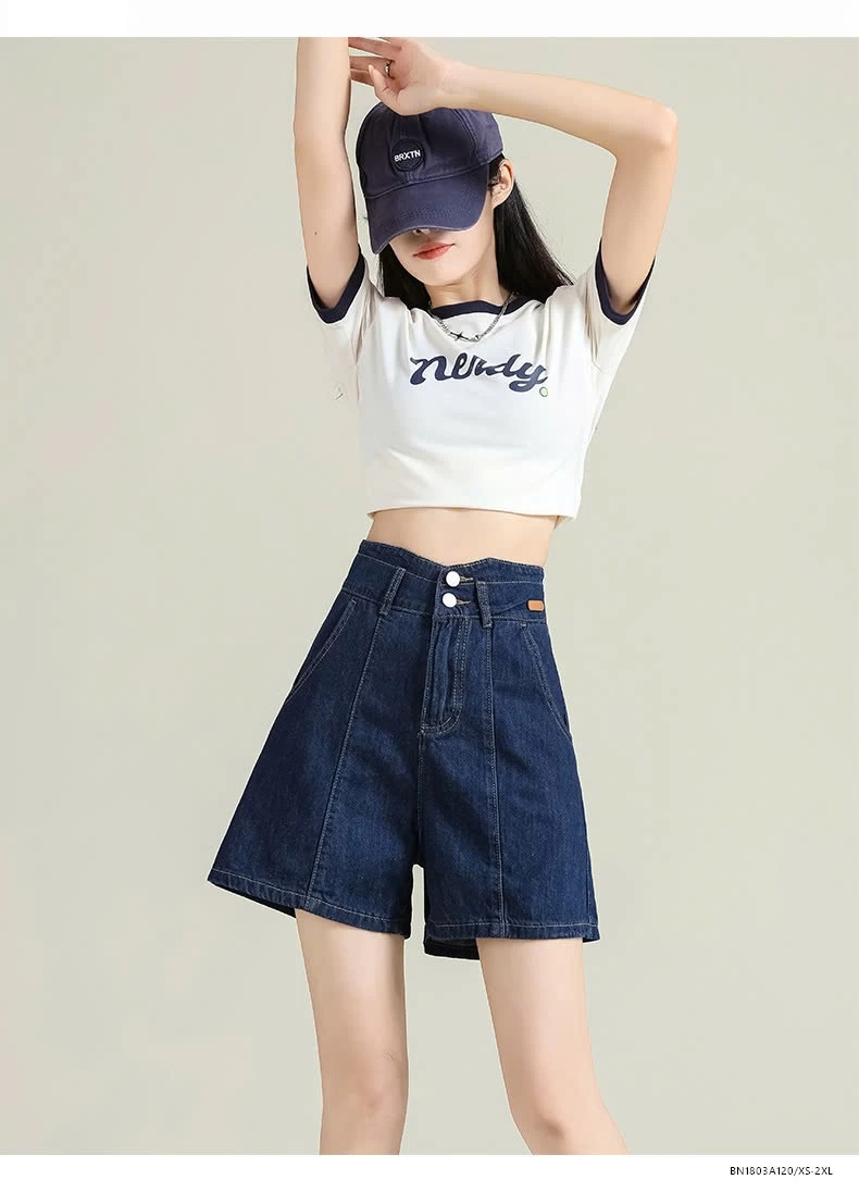 SHORT JEANS CẠP CAO 2 CÚC