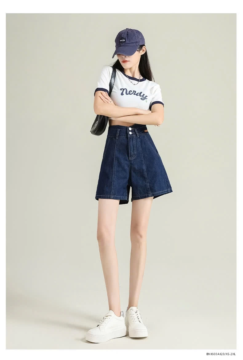 SHORT JEANS CẠP CAO 2 CÚC