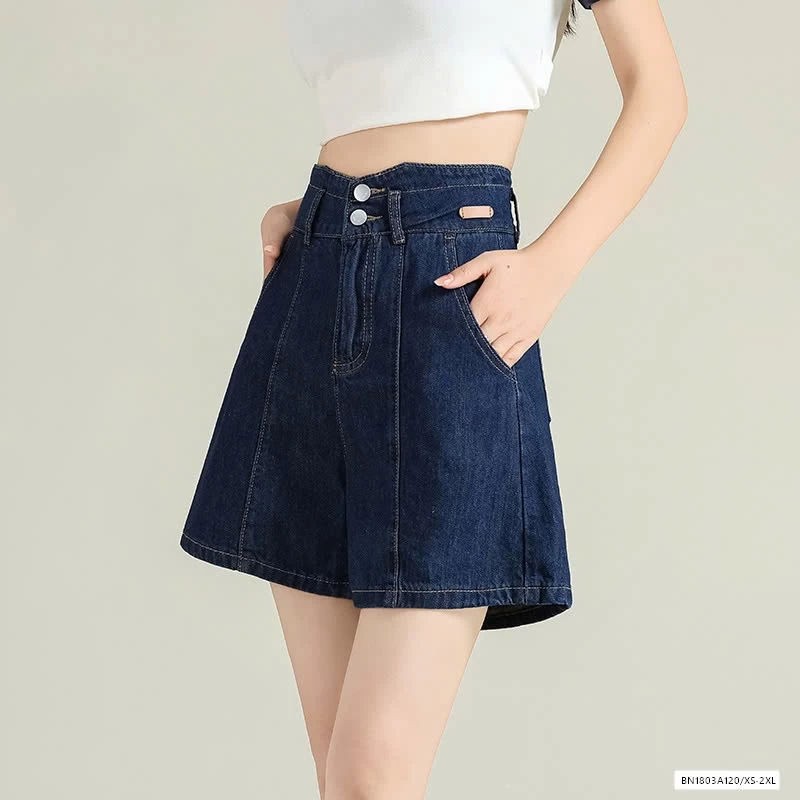 SHORT JEANS CẠP CAO 2 CÚC