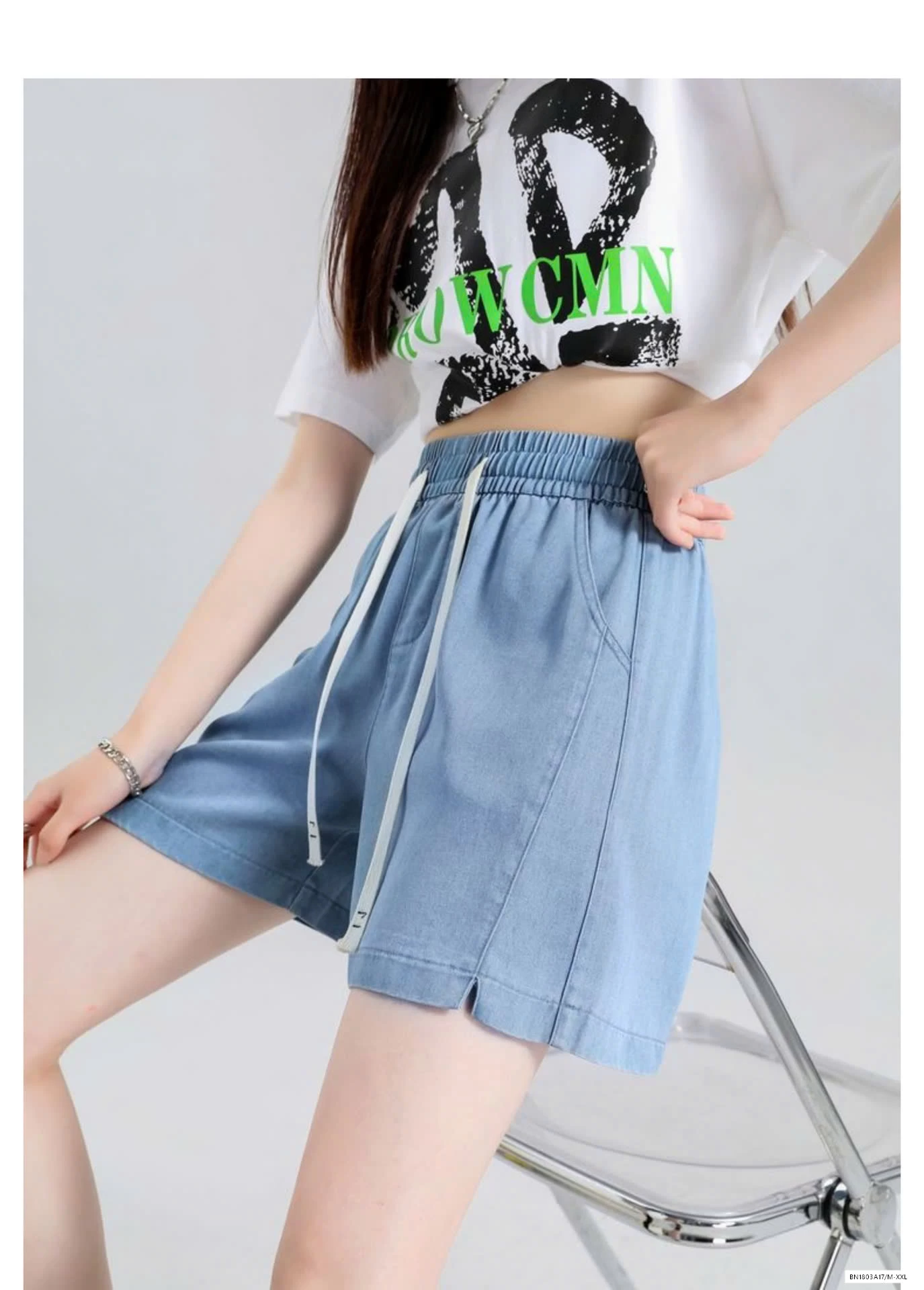SHORT JEANS CẠP CHUN