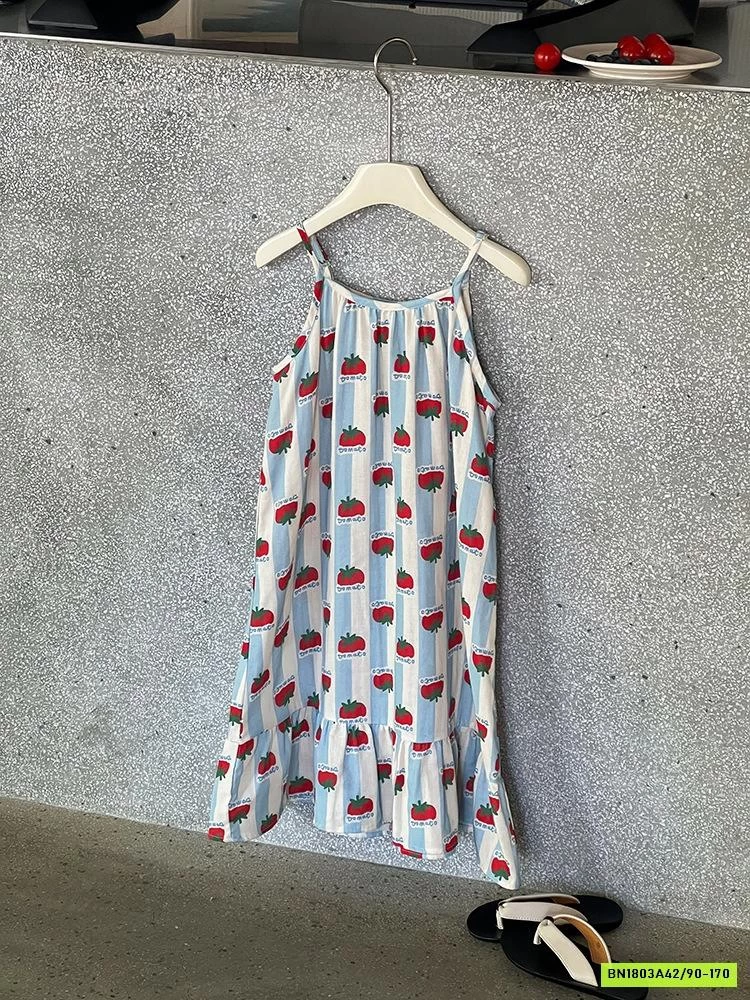 ĐẦM MAXI 2 DÂY CÀ CHUA 25D161 AMBB