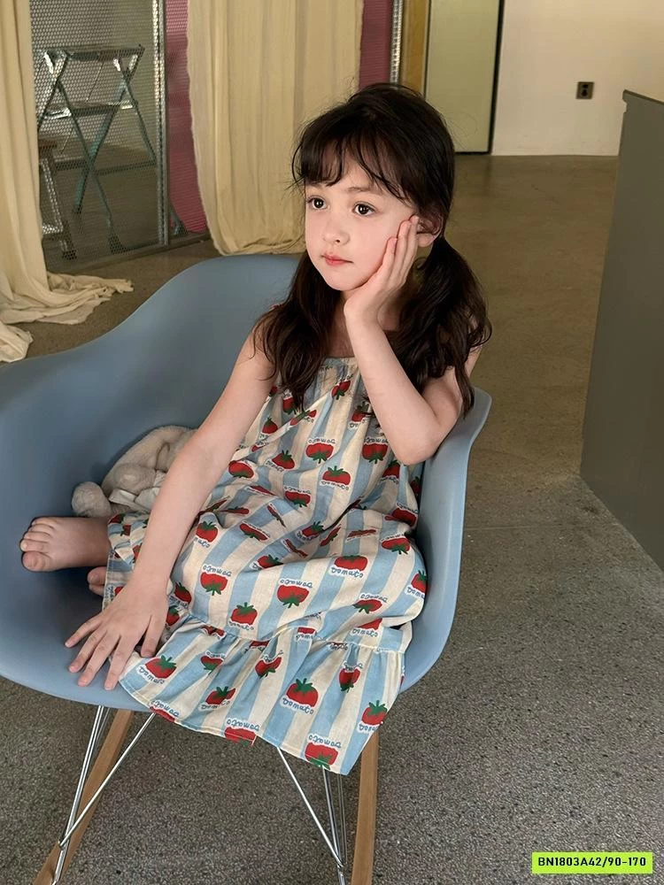 ĐẦM MAXI 2 DÂY CÀ CHUA 25D161 AMBB