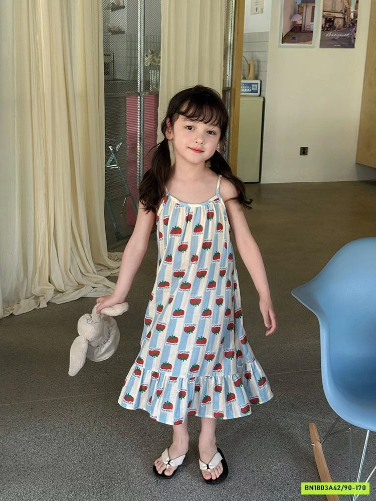 ĐẦM MAXI 2 DÂY CÀ CHUA 25D161 AMBB